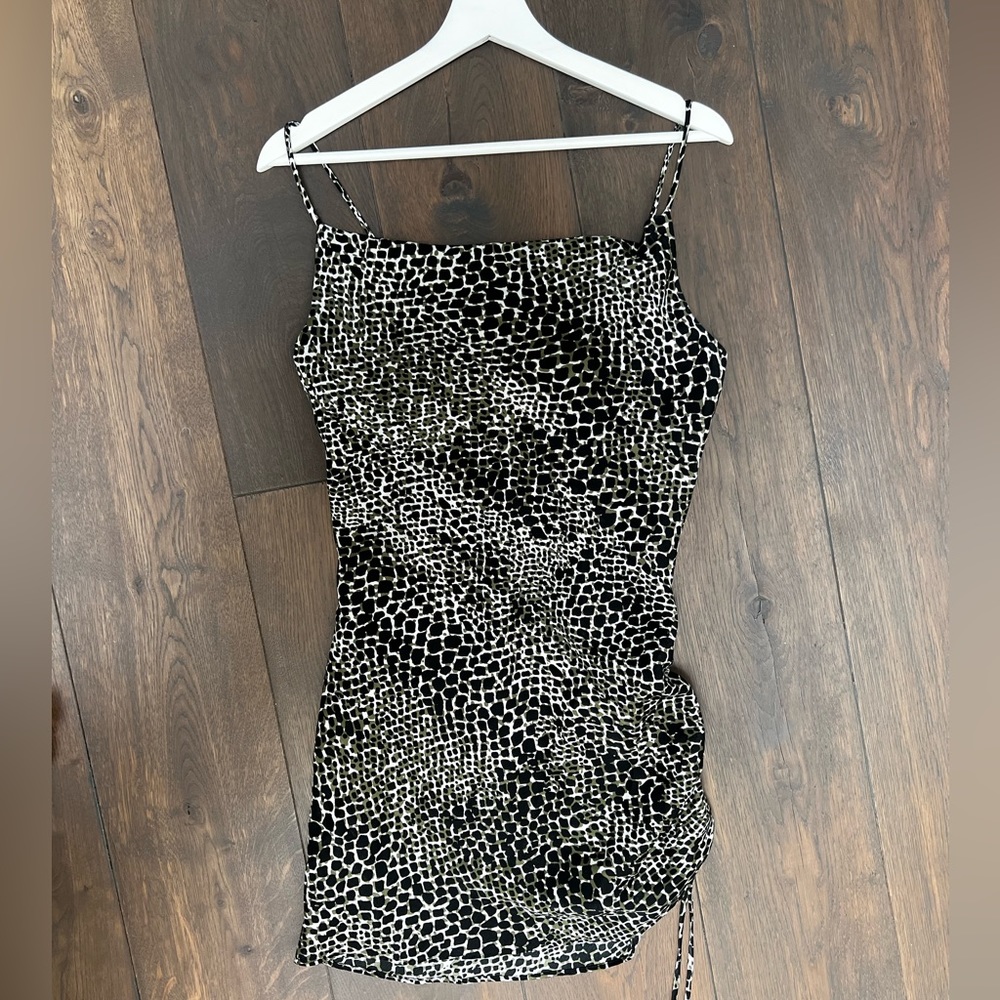 Topshop Petite Print Black Dress
